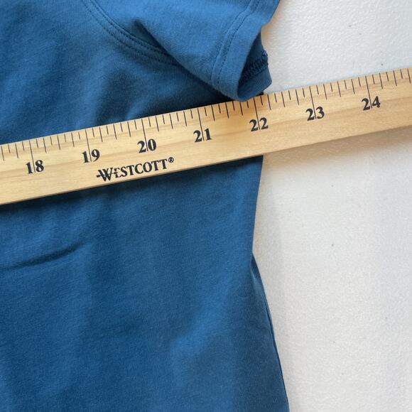 Lululemon Women Sz 12 Teal Green Love Tee T Short Sleeve Shirt V Neck Cotton - Picture 3 of 7